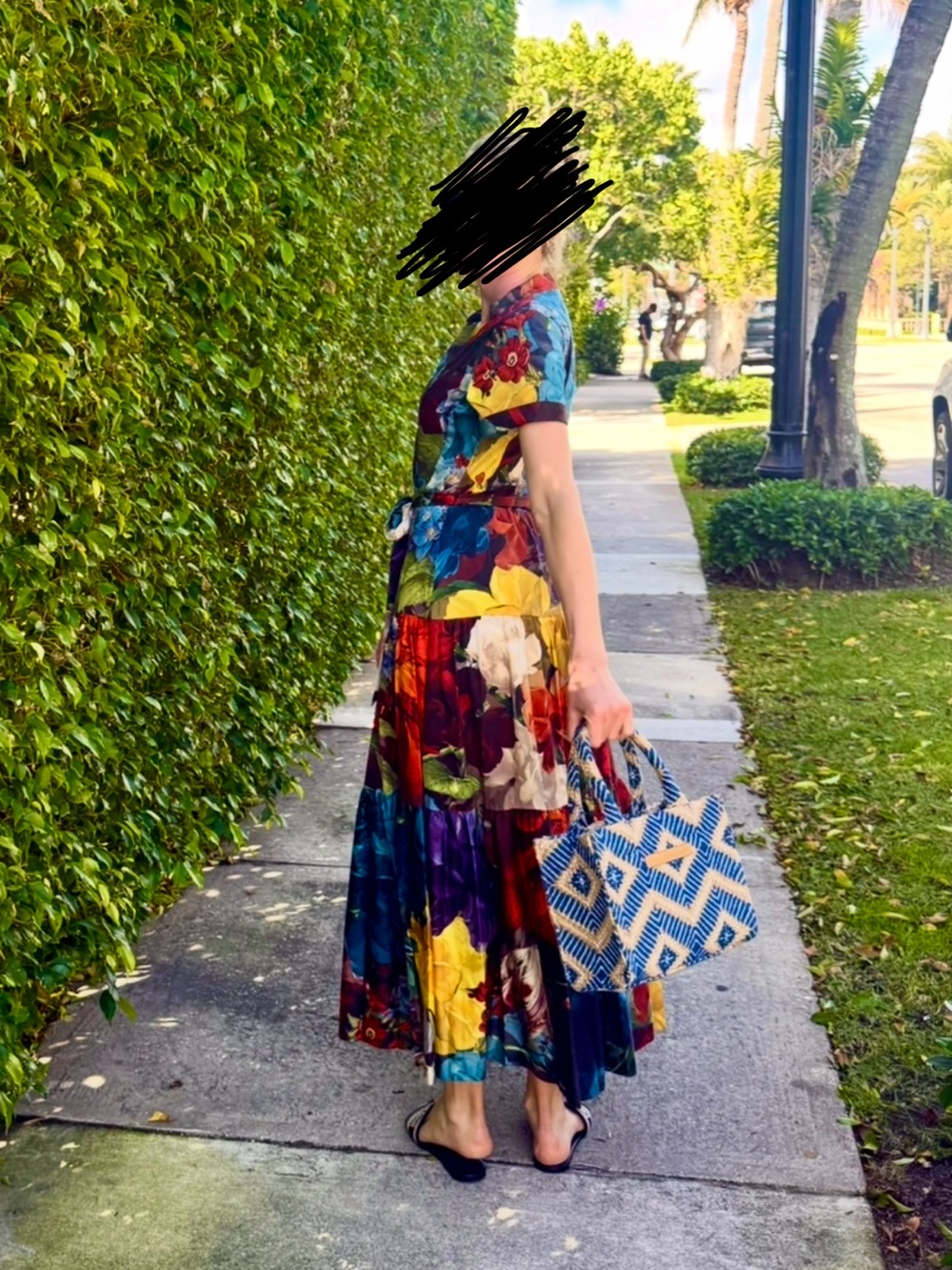 Alice + Olivia Multicolor Floral Maxi Shirt Dress with Tie Waist - Picture 2 of 4